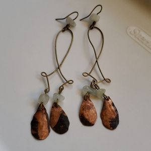 Fun bead and brass earrings